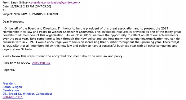 WARNING: Spam Email