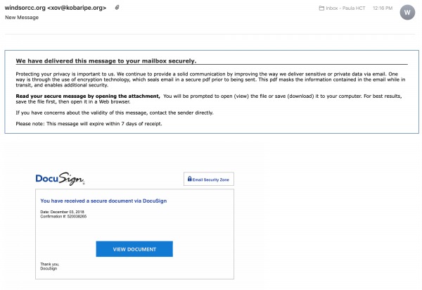 WARNING: spam / virus email