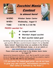 Zucchini Mania Contest! 50+/Seniors